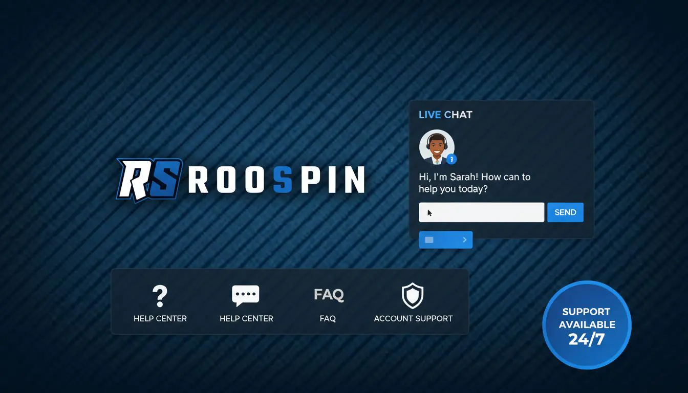 Roospins casino support: live chat 24/7, email, in-app help centre